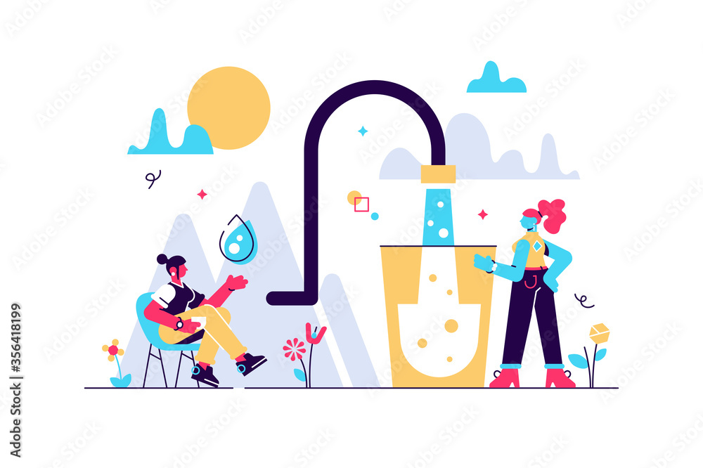 Clean mineral mountain water vector illustration Clean mineral mountain water vector illustration