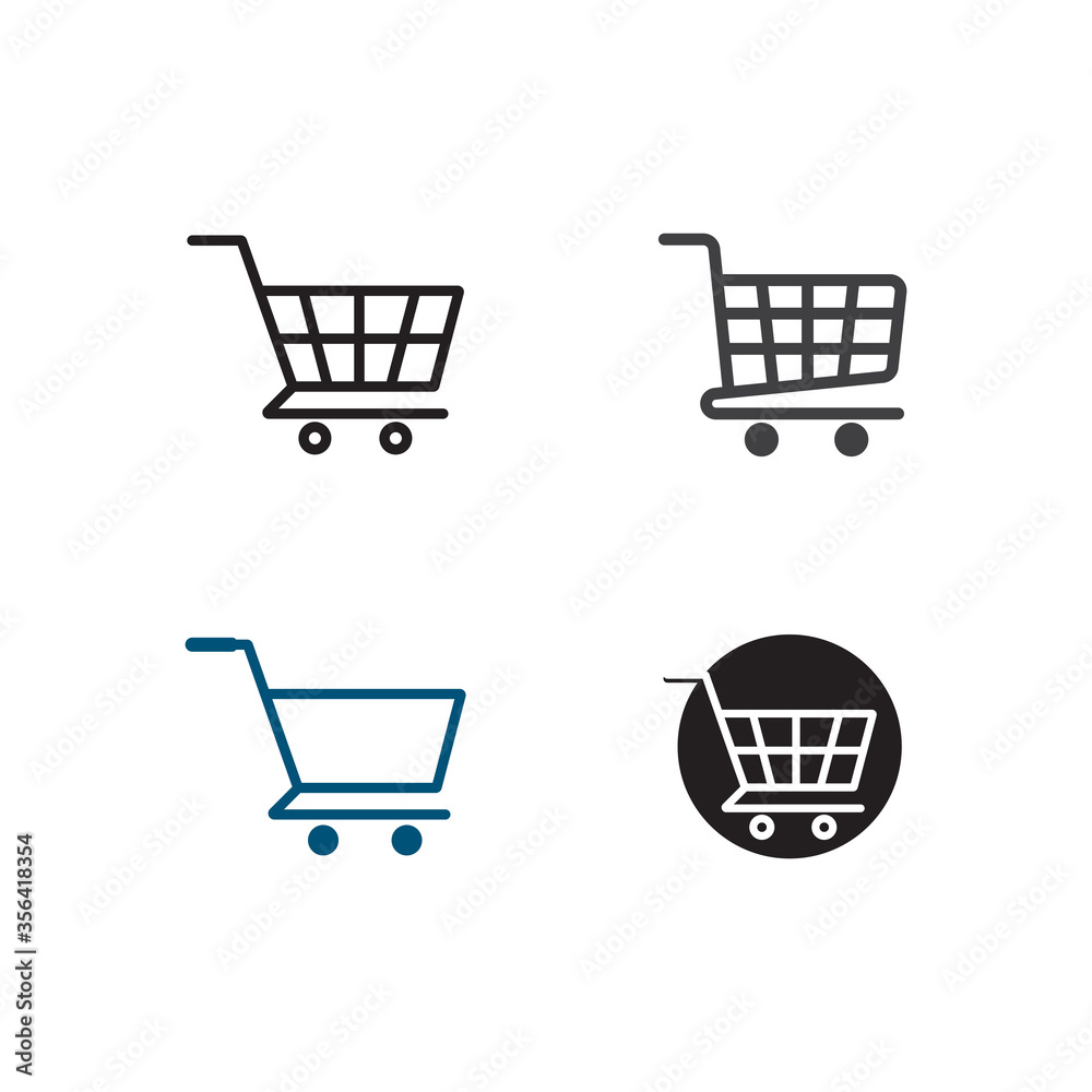 Shopping Cart and basket store Logo vector Template Illustration Shopping Cart and basket store Logo vector Template Illustration