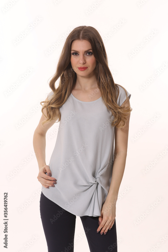 Fototapeta premium Indian business woman executive in casual white lace blouse