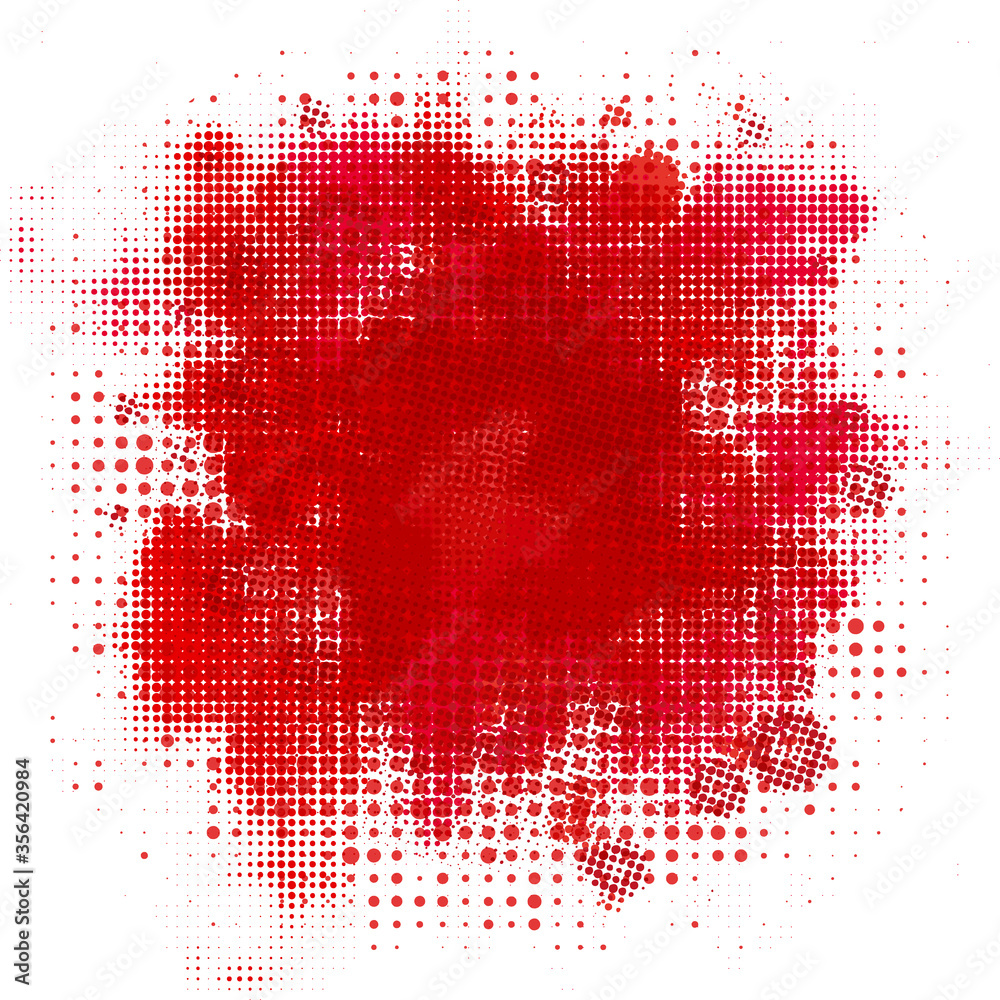 Sticker Splatter paint background, red color texture 