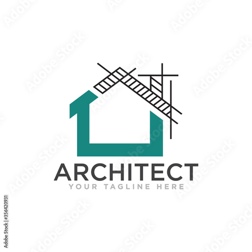 Architect Construction Logo Design Vector