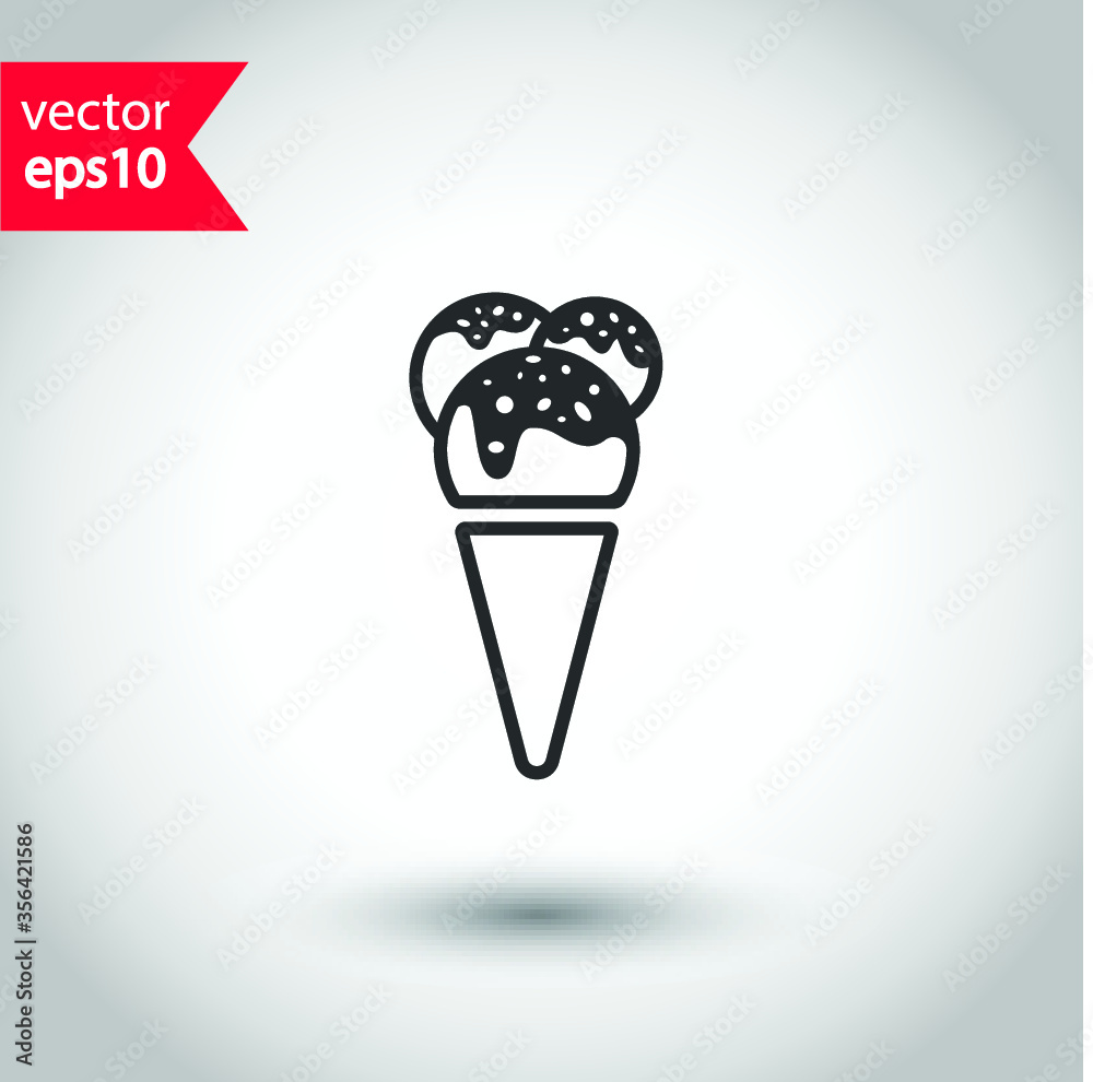 Ice Cream vector icon. Studio background. EPS 10 vector sign. Icecream flat sign design. Ice cream symbol pictogram Ice Cream vector icon. Studio background. EPS 10 vector sign. Icecream flat sign design. Ice cream symbol pictogram