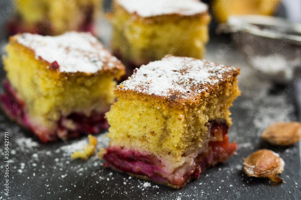 Homemade plum cake.