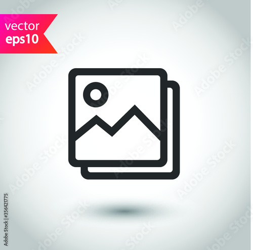 Gallery vector icon. Picture icon. Uploading pictures icon. Photograph picture flat sign design. Missing image sign. EPS 10 flat symbol pictogram