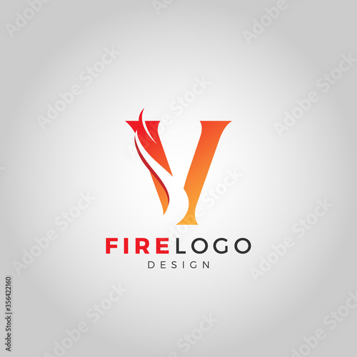 A letter fire logo template