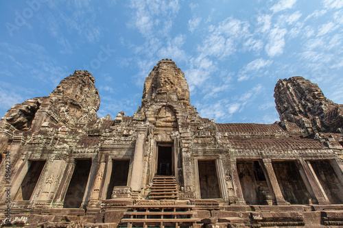 Ruins of Bayon Temple, Angkor Wat complex, Siem Reap, Cambodia.