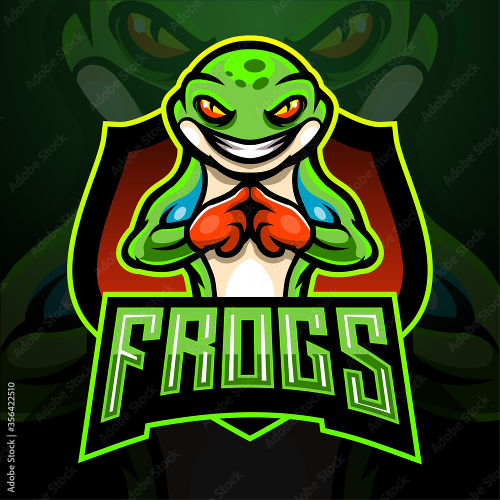 Frog esport logo mascot design