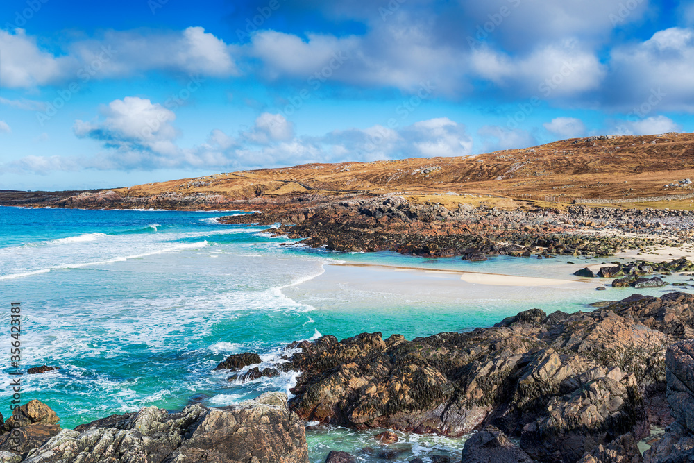 The beautiful and rugged coastline at Mealista on the Isle of Lewis