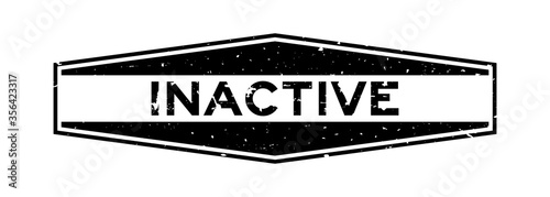 Grunge black inactive word hexagon rubber seal stamp on white background