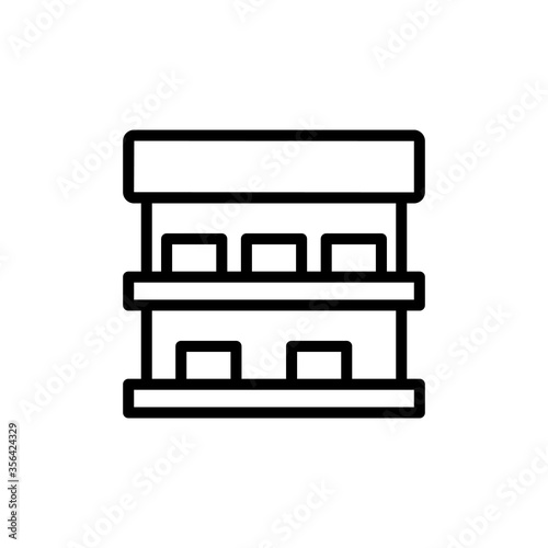 Products, shelves icon. Simple line, outline vector elements of shopping center icons for ui and ux, website or mobile application