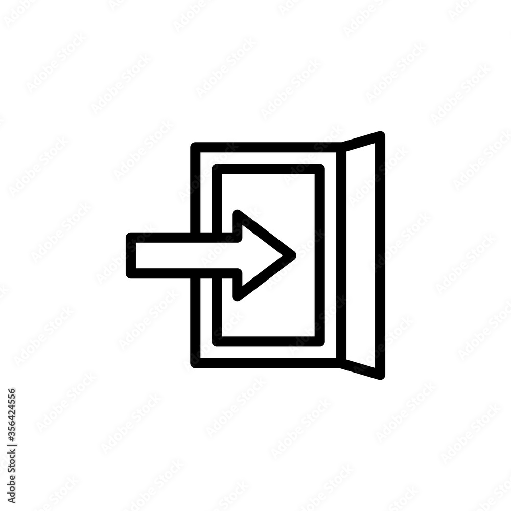 Sign, exit icon. Simple line, outline vector elements of shopping center icons for ui and ux, website or mobile application Sign, exit icon. Simple line, outline vector elements of shopping center icons for ui and ux, website or mobile application