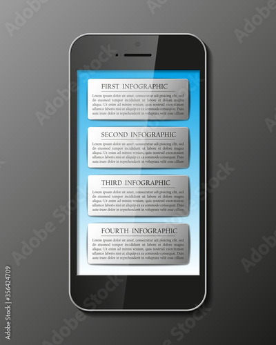 Infographic with a touch screen smartphone