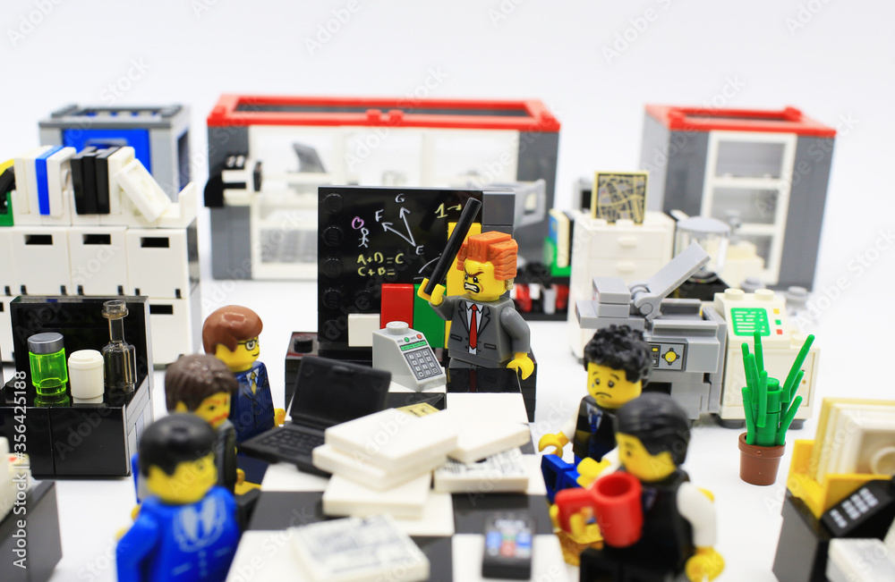 HONG KONG; OCT 1 lego minifigure with the set of city lego in hong