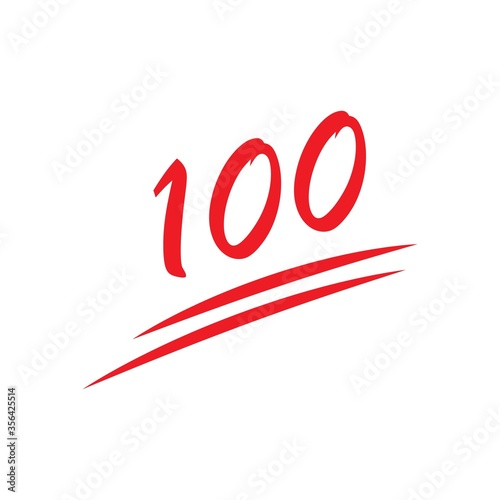 100% percent emoji. One hundred percent sign. Vector