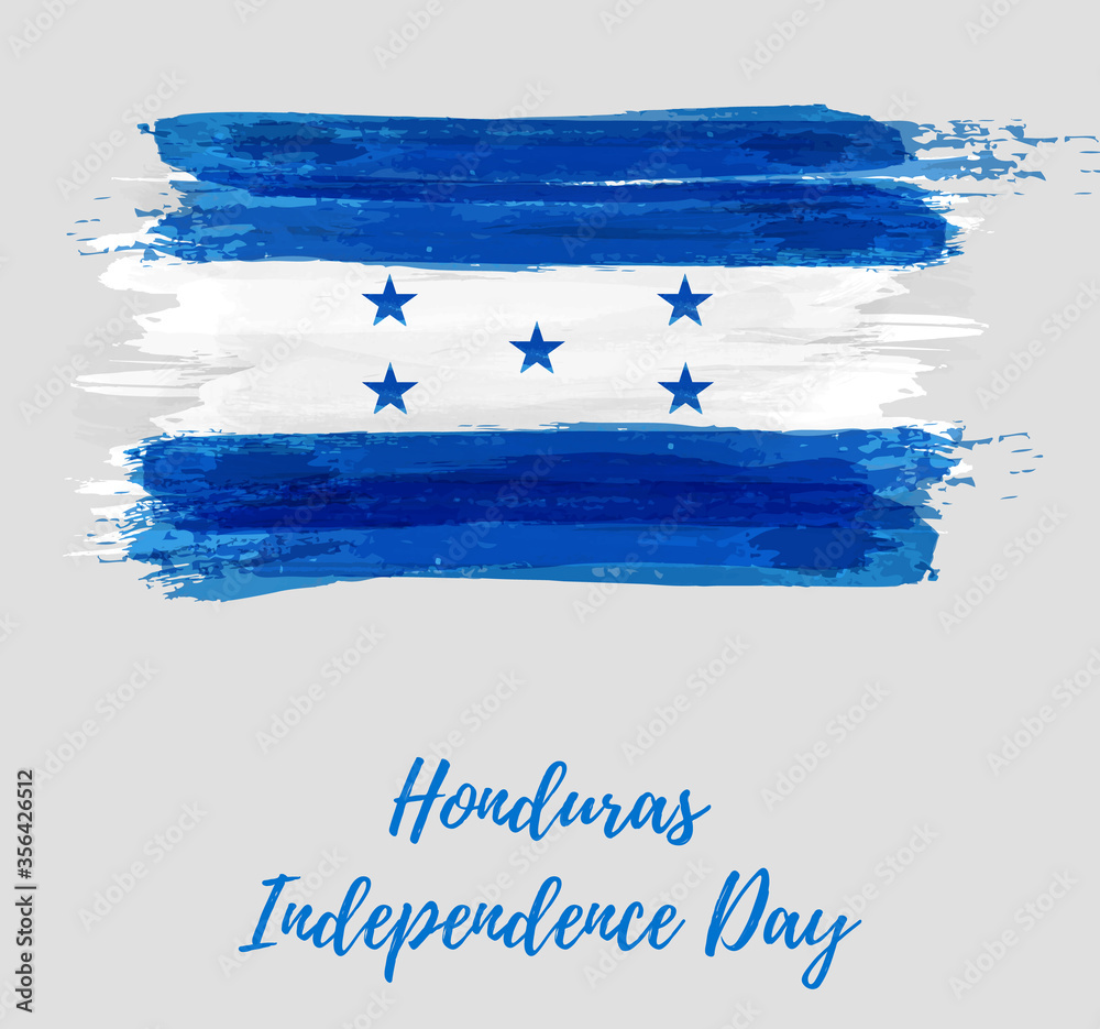 Honduras Independence day holiday. Abstract grunge brushed watercolor flag of Honduras. Tempalte for national holiday poster, banner, invitation, etc. Honduras Independence day holiday. Abstract grunge brushed watercolor flag of Honduras. Tempalte for national holiday poster, banner, invitation, etc.