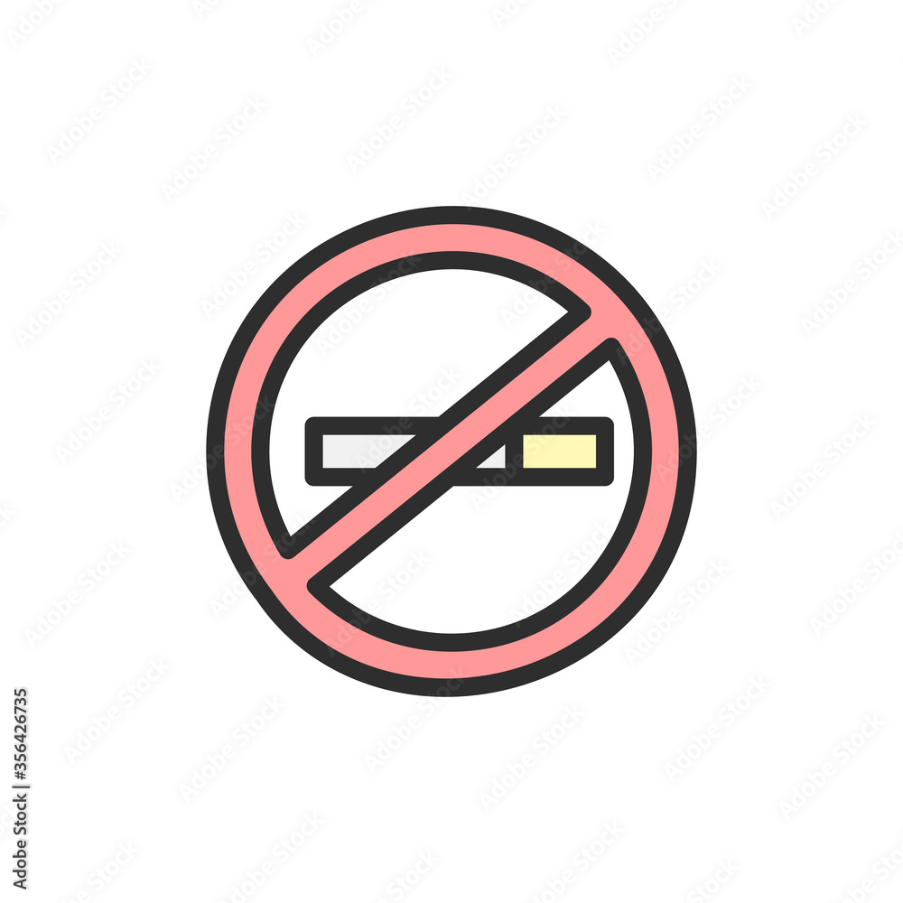 Sign, no smoking icon. Simple color with outline vector elements of shopping center icons for ui and ux, website or mobile application Sign, no smoking icon. Simple color with outline vector elements of shopping center icons for ui and ux, website or mobile application