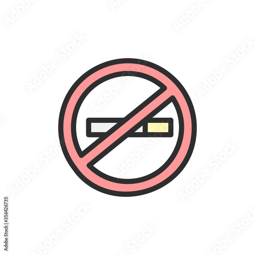 Sign, no smoking icon. Simple color with outline vector elements of shopping center icons for ui and ux, website or mobile application