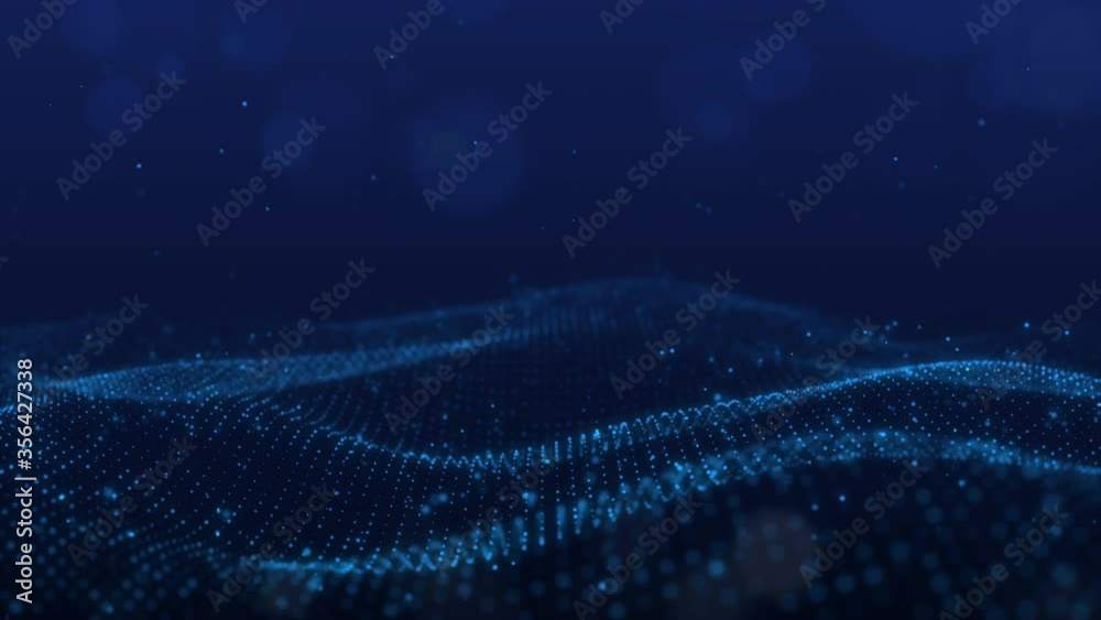Abstract blue technology business background connection dot, Big data concept