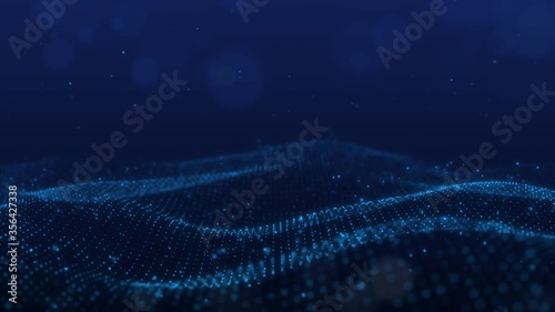 Abstract blue technology business background connection dot, Big data concept