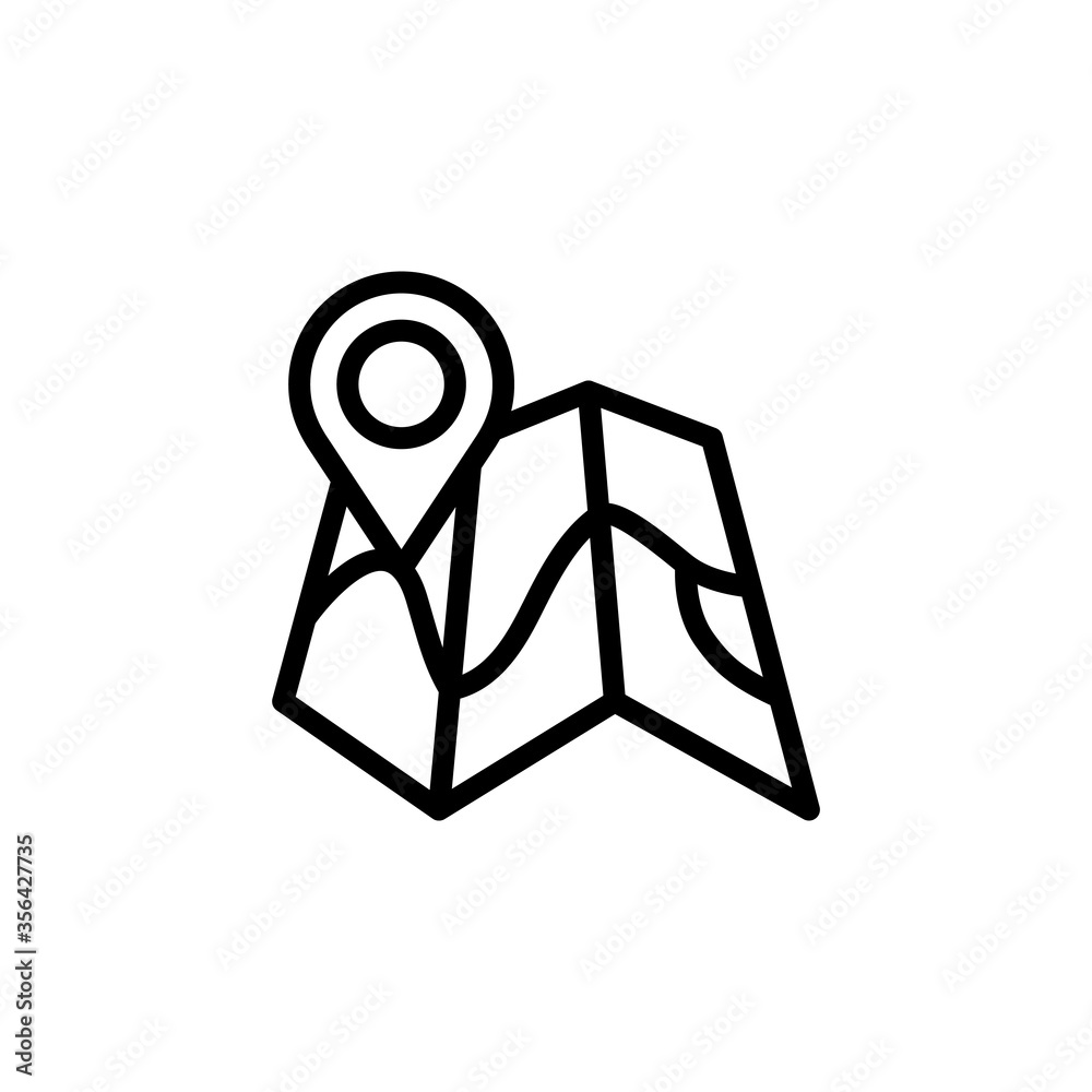 Map, placeholder icon. Simple line, outline vector elements of navigation icons for ui and ux, website or mobile application Map, placeholder icon. Simple line, outline vector elements of navigation icons for ui and ux, website or mobile application