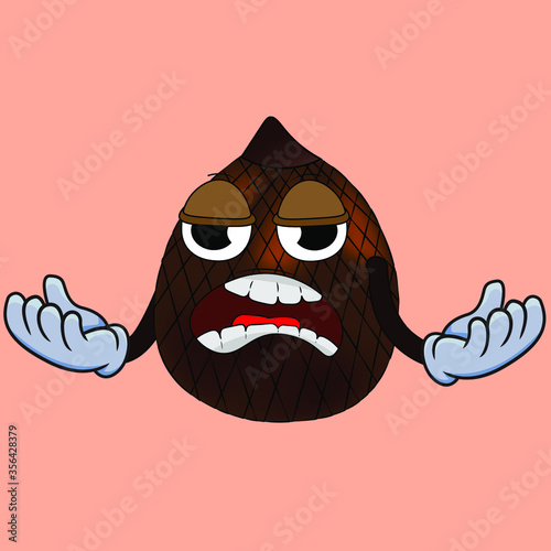 snake fruit icon for advertising and mascot