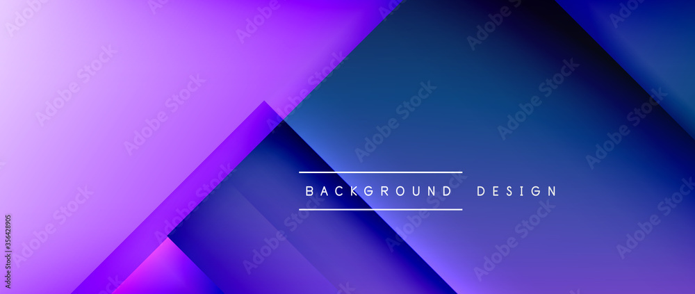 Naklejka premium Square shapes composition, fluid gradient geometric abstract background. 3D shadow effects, modern design template