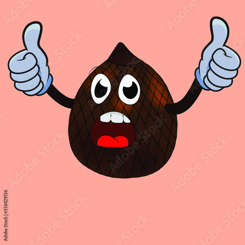 snake fruit icon for advertising and mascot