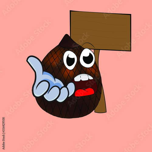 snake fruit icon for advertising and mascot