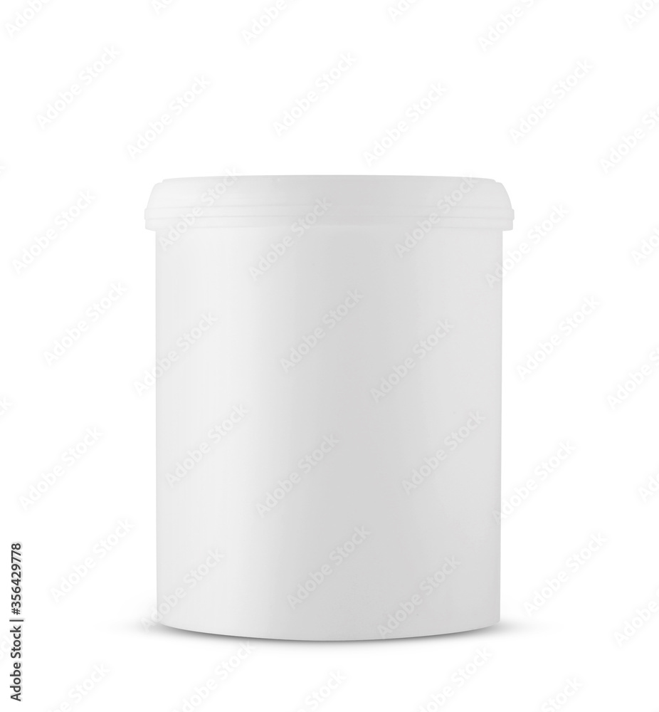 Plain white plastic container mockup Plain white plastic container mockup