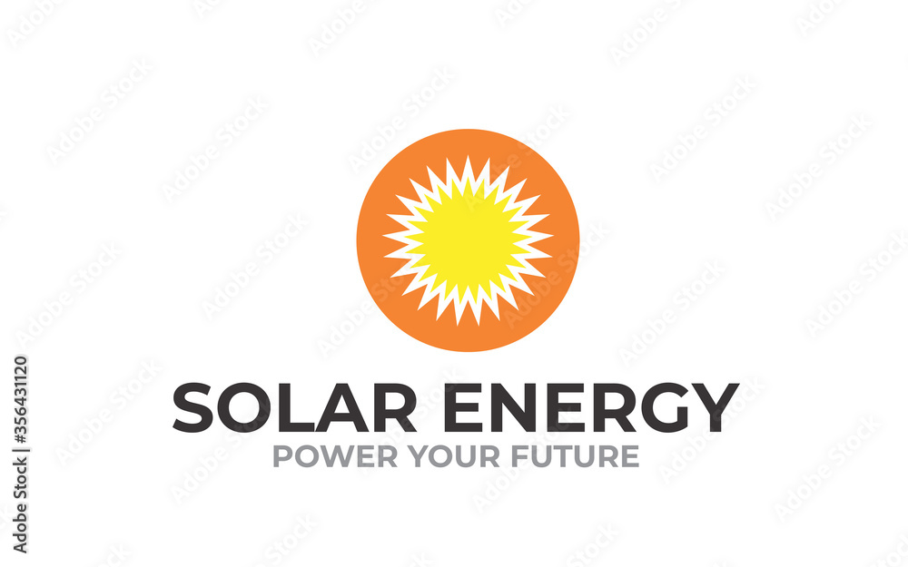 Creative innovation solar energy power vector logo design