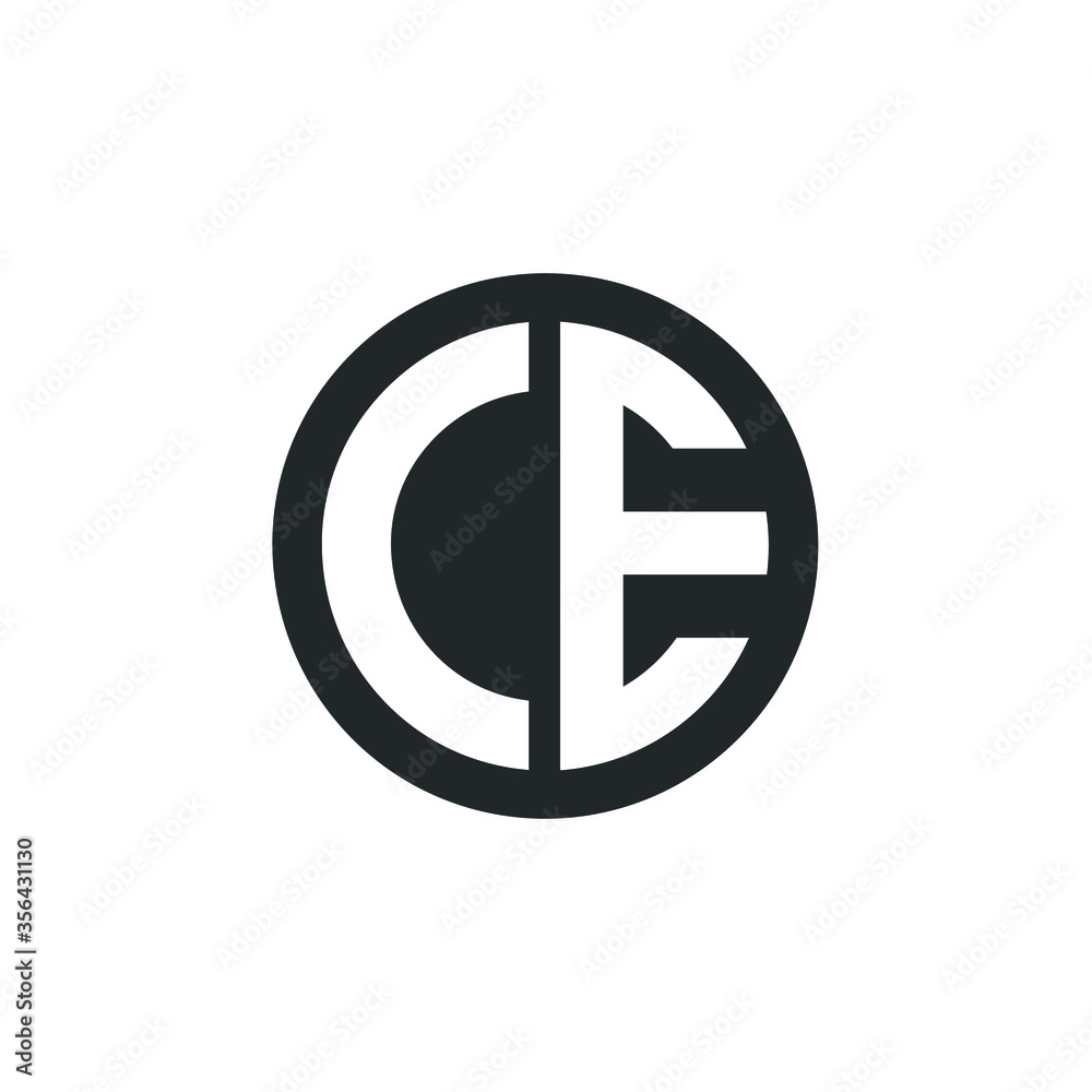 Initial Letter CE Logo Design Vector Template. Creative Linked Alphabetical CE Logo Vector Initial Letter CE Logo Design Vector Template. Creative Linked Alphabetical CE Logo Vector
