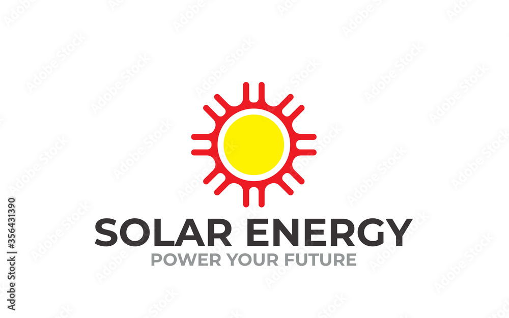 Creative innovation solar energy power vector logo design Creative innovation solar energy power vector logo design