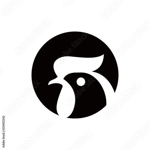 Silhouette Rooster vector illustration. Chicken logo