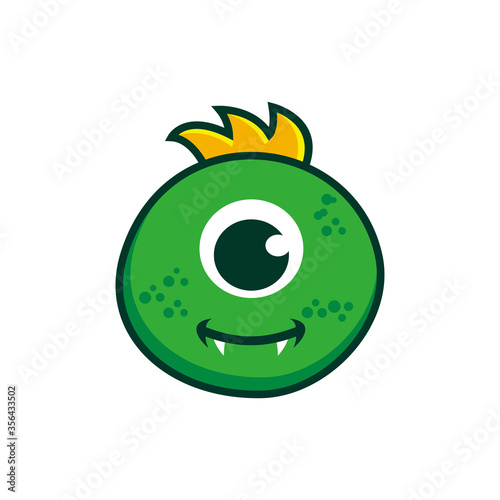 Cute monster character logo