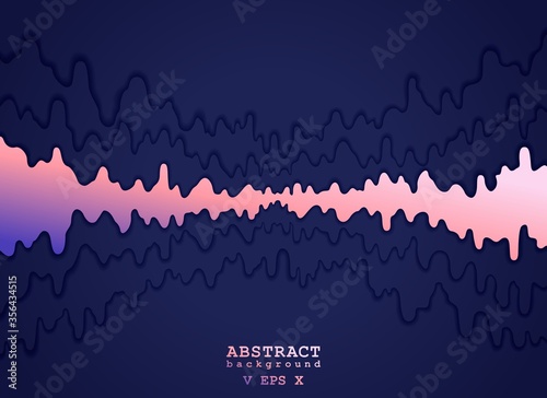 Abstract triple wave background design. Creative paper cut style. Modern vector cover