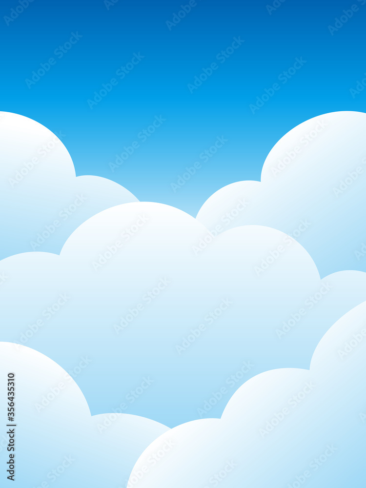青空と雲の背景素材（縦）