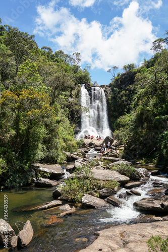 Panoramic view of Garcias Waterfall, in Aiuruoca, Minas Gerais, Brazil
 photo