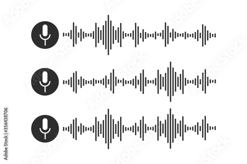 Sound audio wave. Voice message or recording voice. Vector illustration.