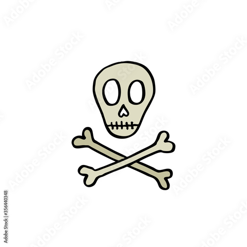 skull doodle icon  vector illustration