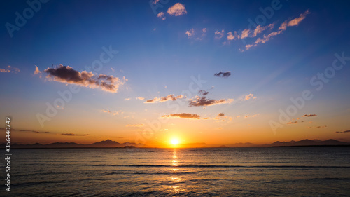 Beautiful sunset in Ilha do Mel, Paraná, Brazil