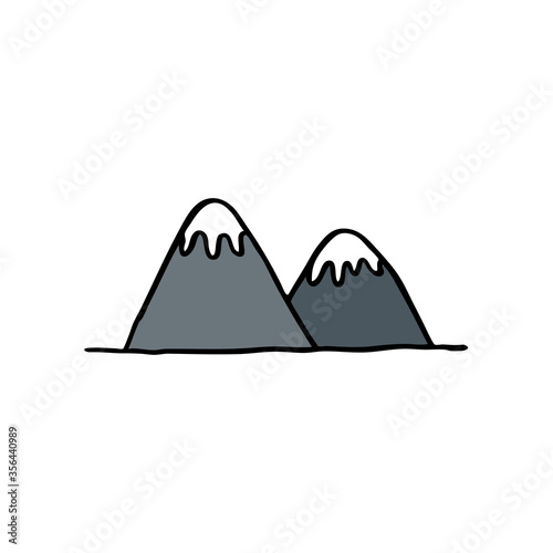 mountains doodle icon  vector illustration