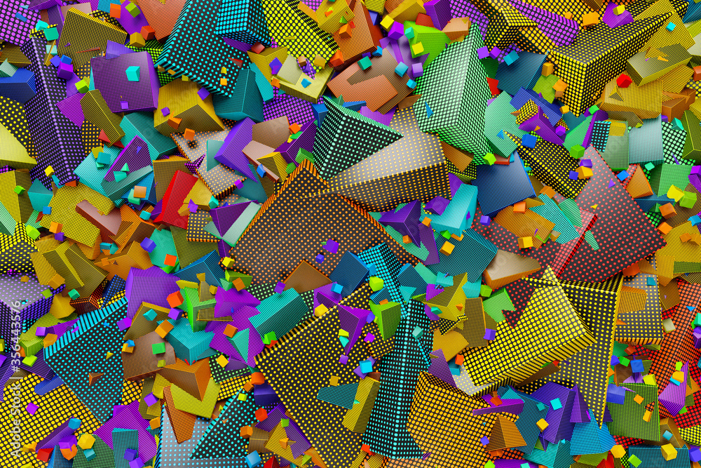 chaotic cubes conglomeration abstract backgrouchaotic color cubes conglomeration abstract backgroundnd