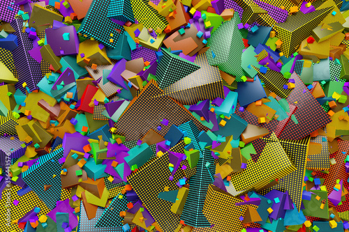 chaotic cubes conglomeration abstract backgrouchaotic color cubes conglomeration abstract backgroundnd