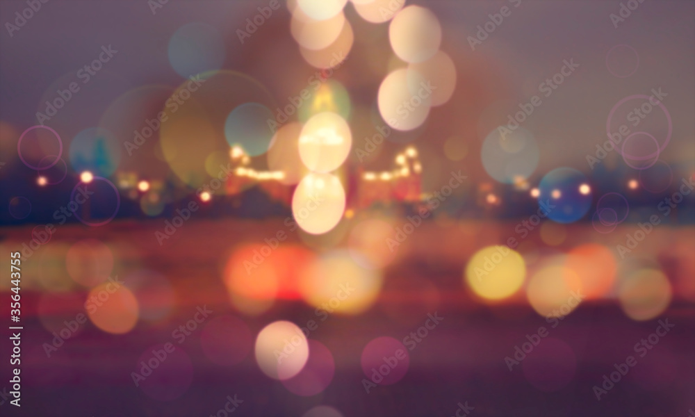 Obraz premium City night light blur bokeh, defocused background