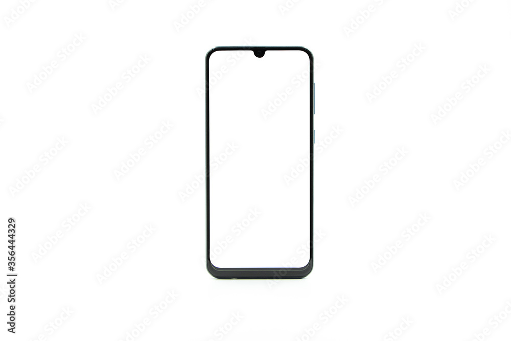 mackup, black smartphone, front view White touch screen For simulation mackup, black smartphone, front view White touch screen For simulation