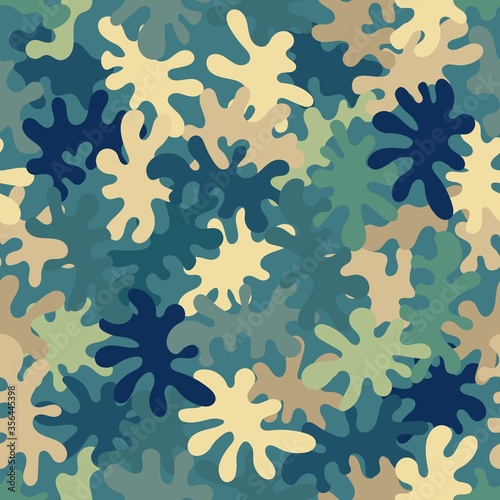 Seamless urban camouflage pattern. The pixel pattern in the foreground