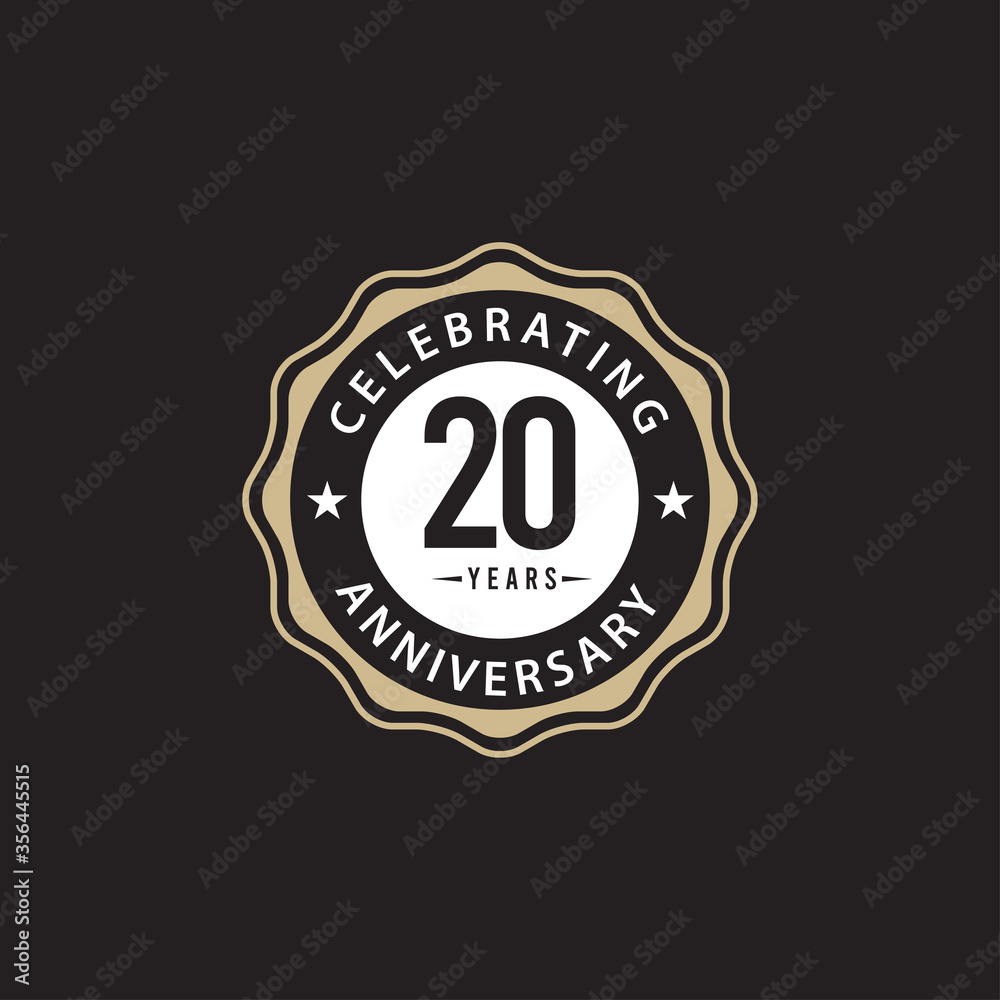 Fototapeta premium 20 Years Anniversary Celebrating Vector Template Design Illustration