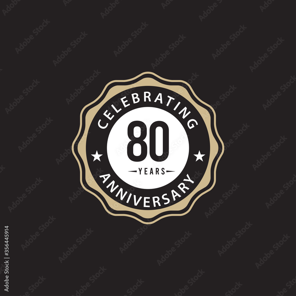 80 Years Anniversary Celebrating Vector Template Design Illustration 80 Years Anniversary Celebrating Vector Template Design Illustration