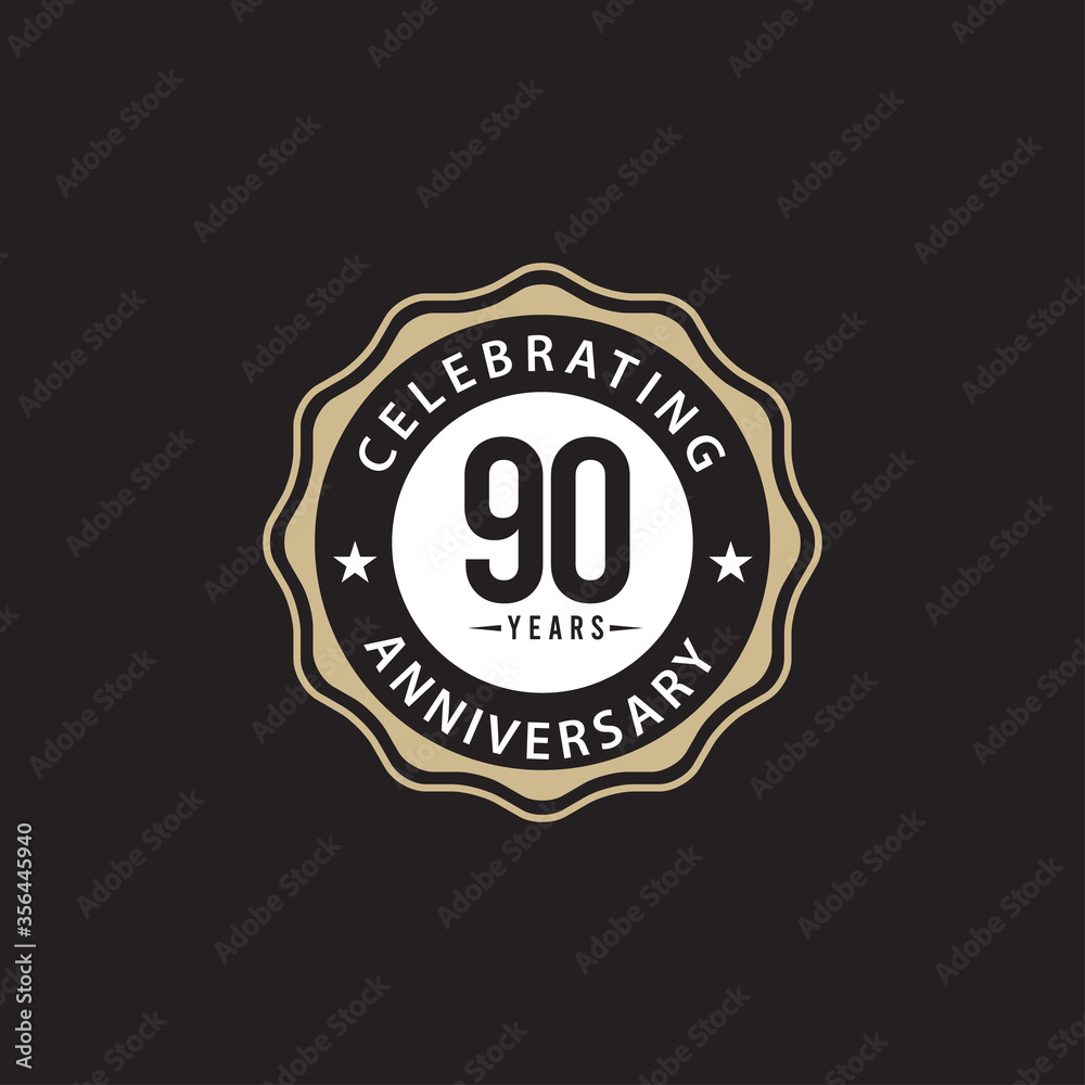 Fototapeta premium 90 Years Anniversary Celebrating Vector Template Design Illustration