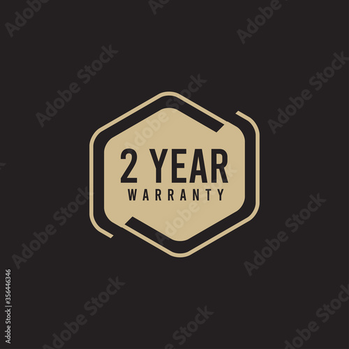 2 Year Warranty Logo Icon Vector Template Design Illustration